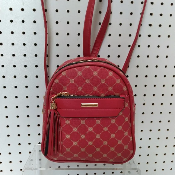 Women’s Red monogram Backpack Dimension L8"×H7.5"×W3" casual - Picture 8 of 8